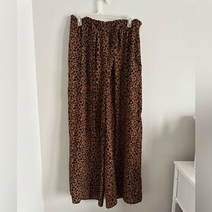 Leopard Print Wide-Leg Pants NWT